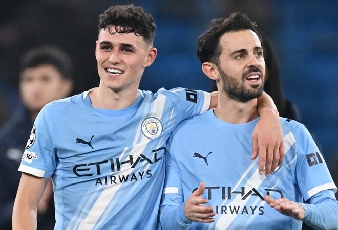 O técnico do Manchester City, Pep Guardiola, compara Phil Foden e Bernardo Silva (vídeo)