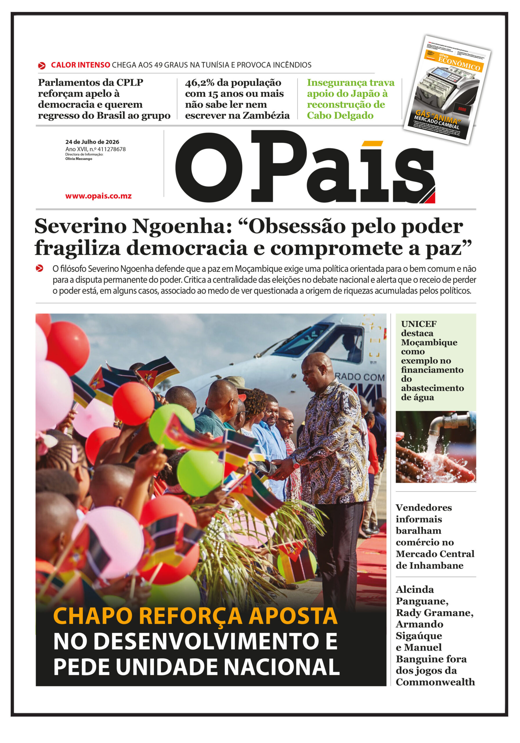 Capa do jornal o pais 24.07.26 – O País