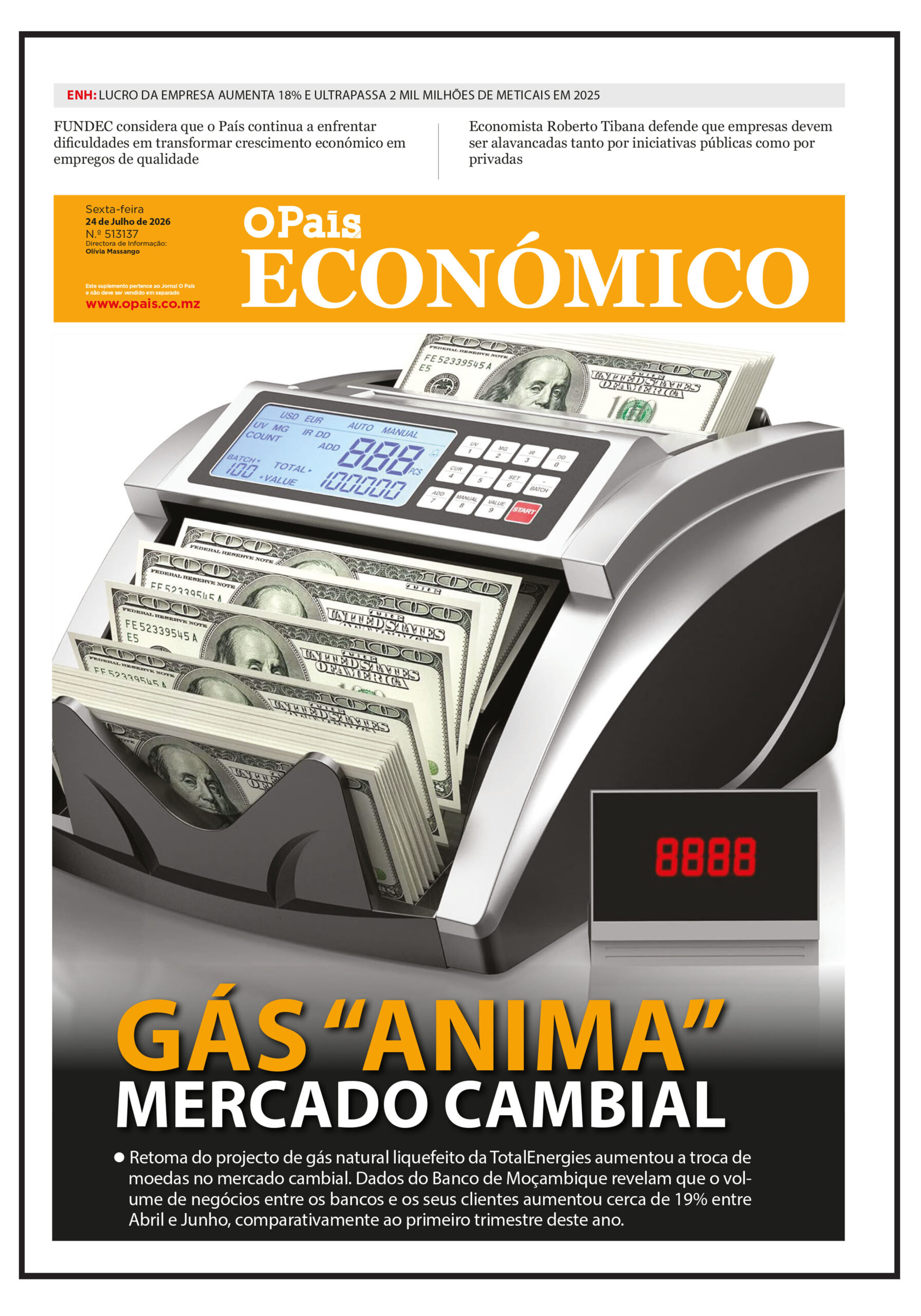 Capa do Jornal Económico 24.07.26 – O País