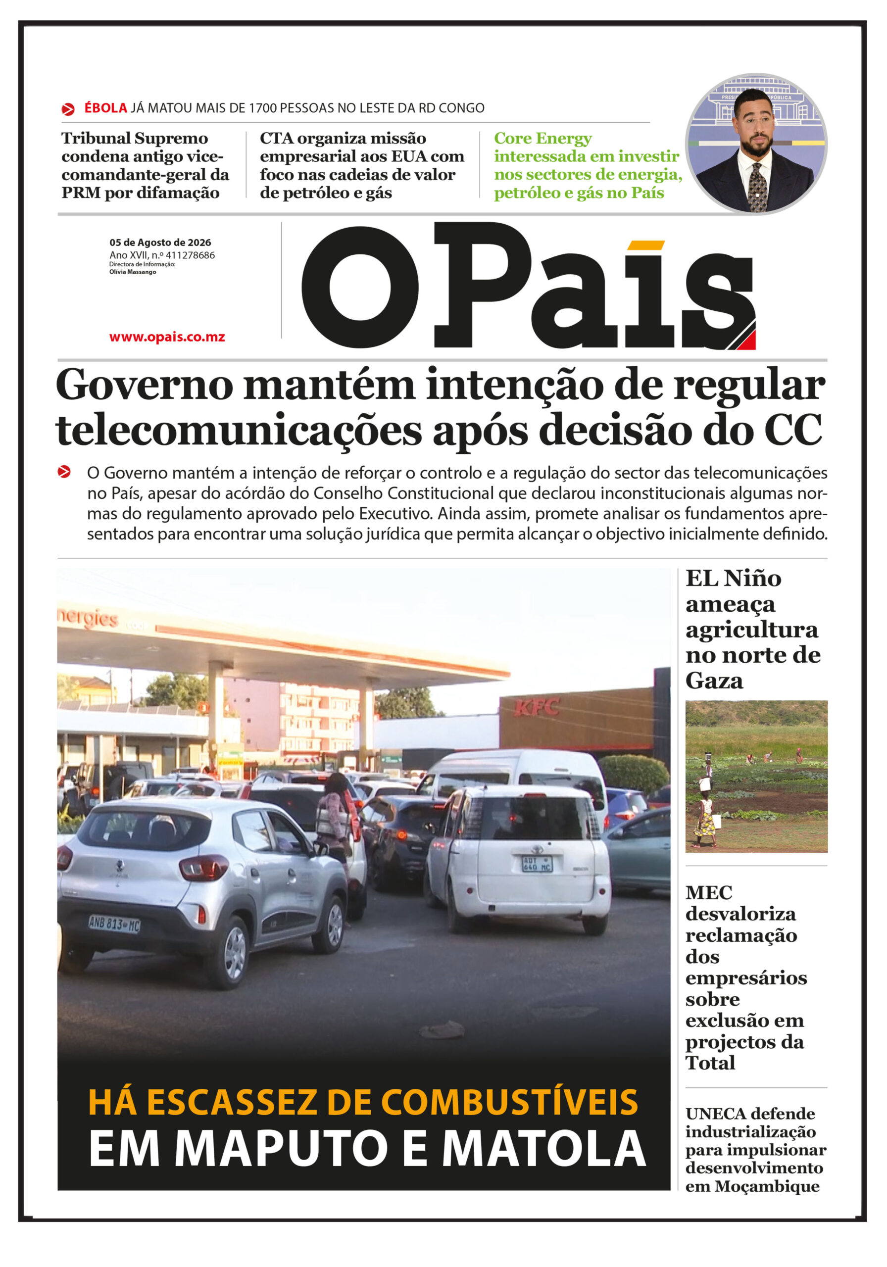 Capa do Jornal o pais 05.08.26 – O País