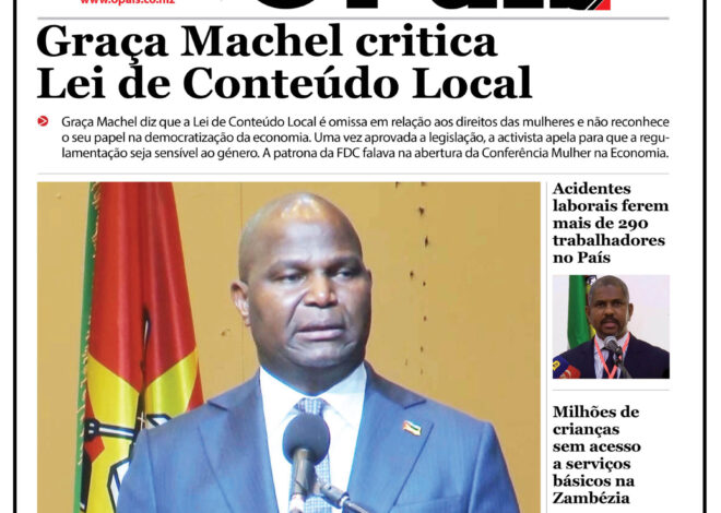 Capa do jornal O Pais 06.08.26 – O País