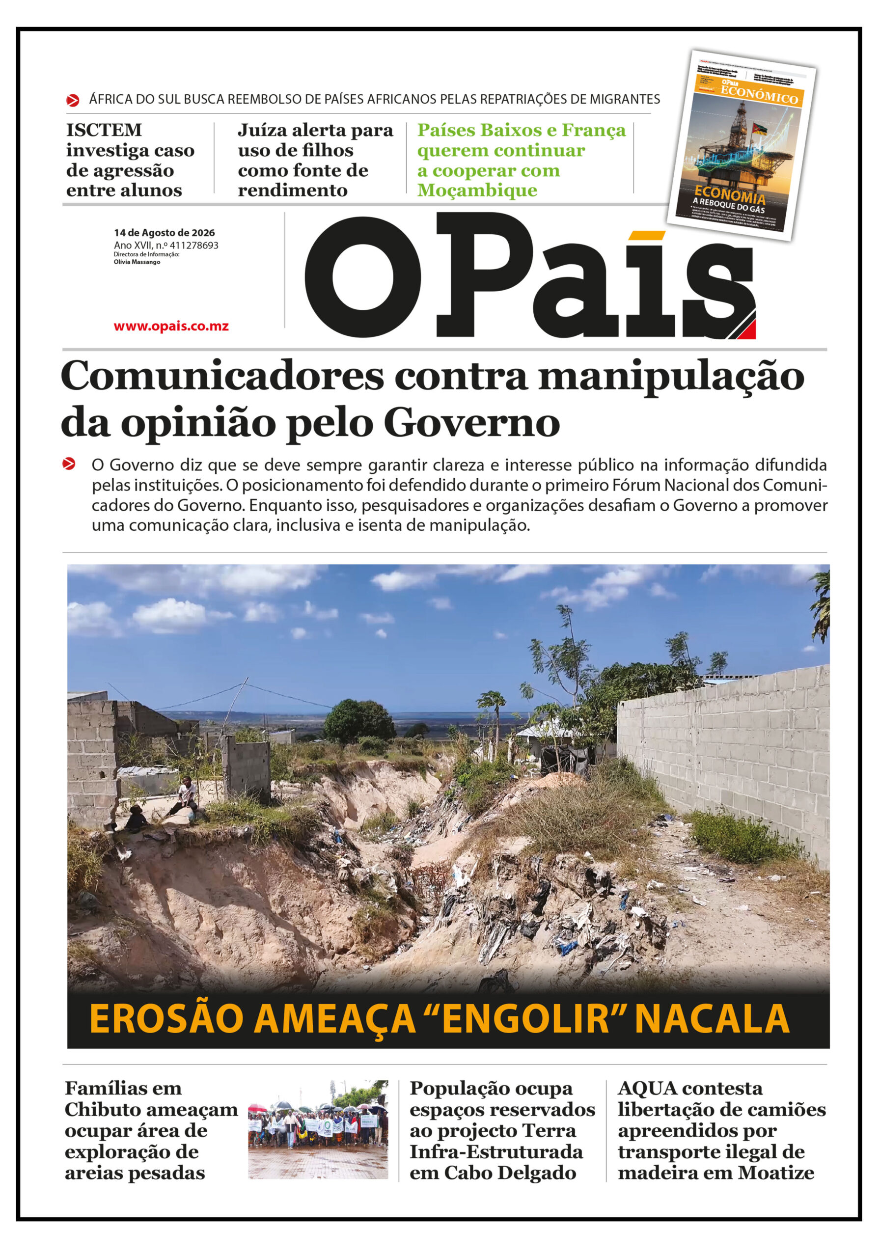 Capa do Jornal 14.08.26 – O País