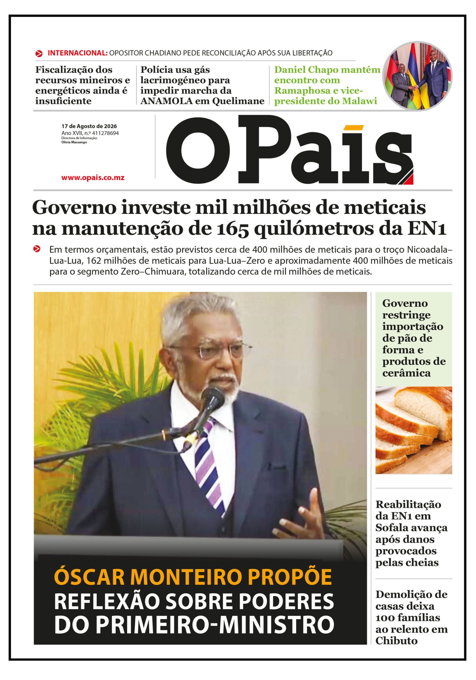 Capa do Jornal 17.08.26 – O País