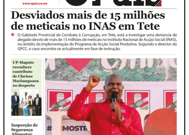 Capa do Jornal O Pais 21.08.26 – O País