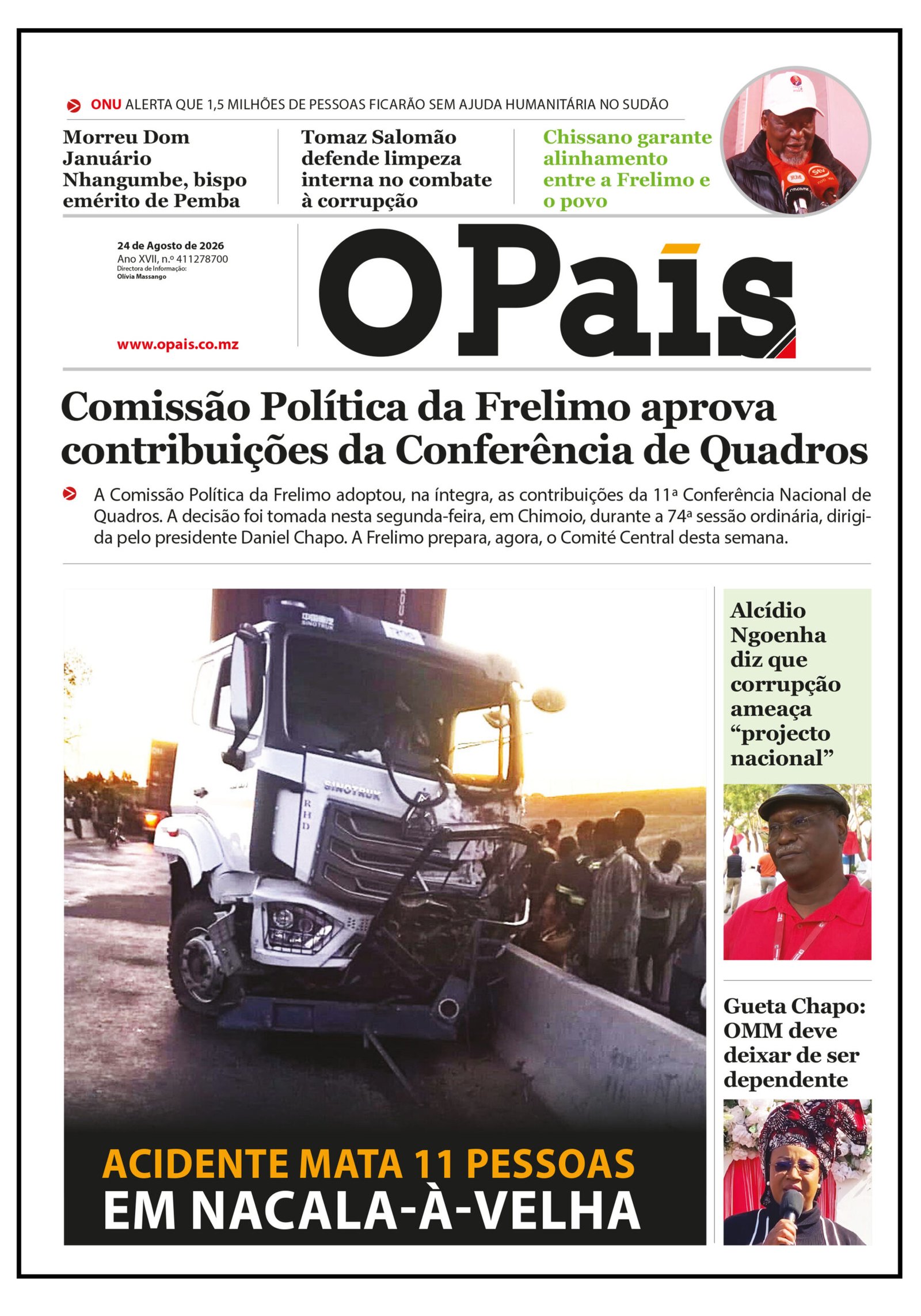 Capa do jornal 25.08.26 – O País