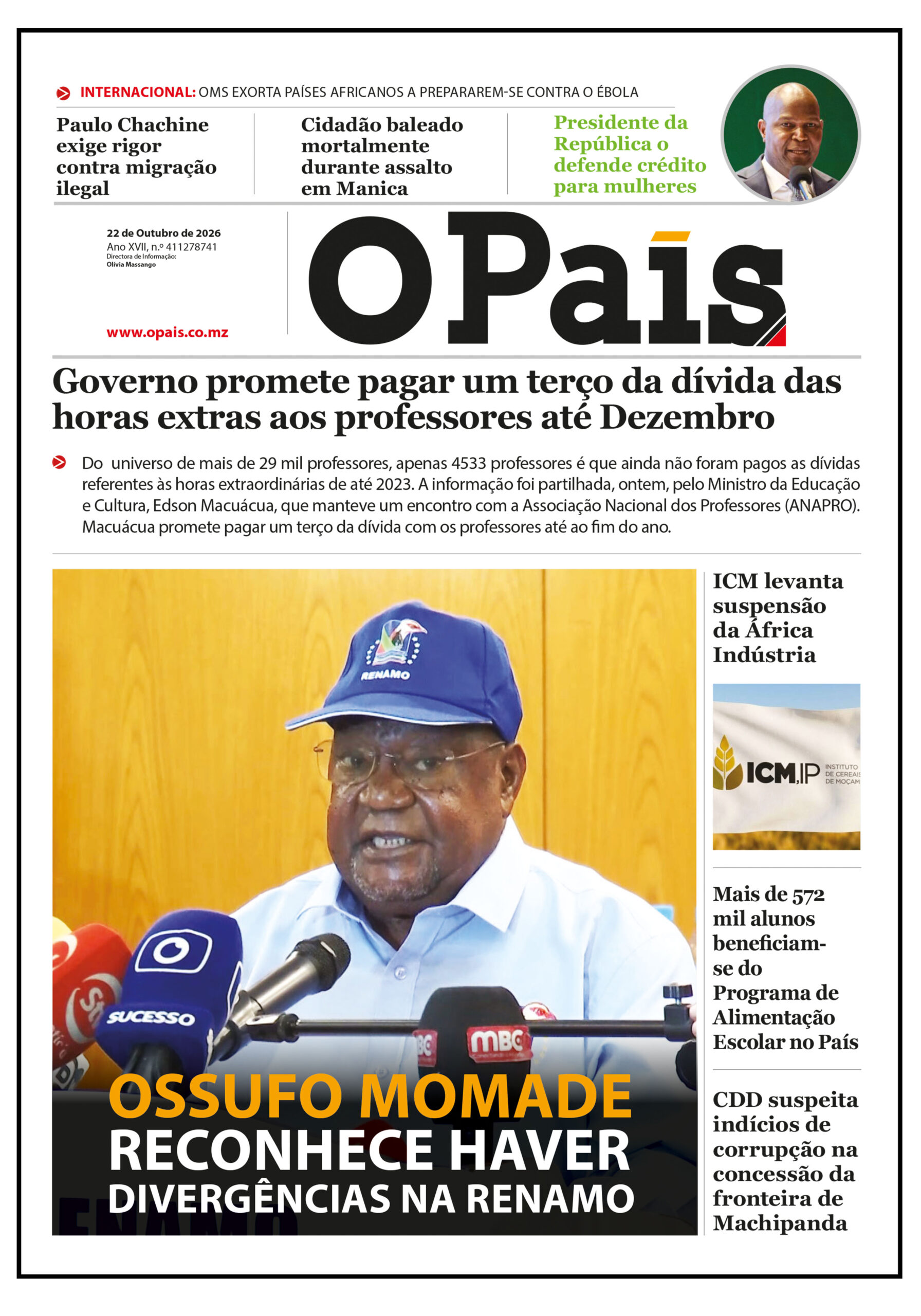 Capa do Jornal 22.10.26 – O País