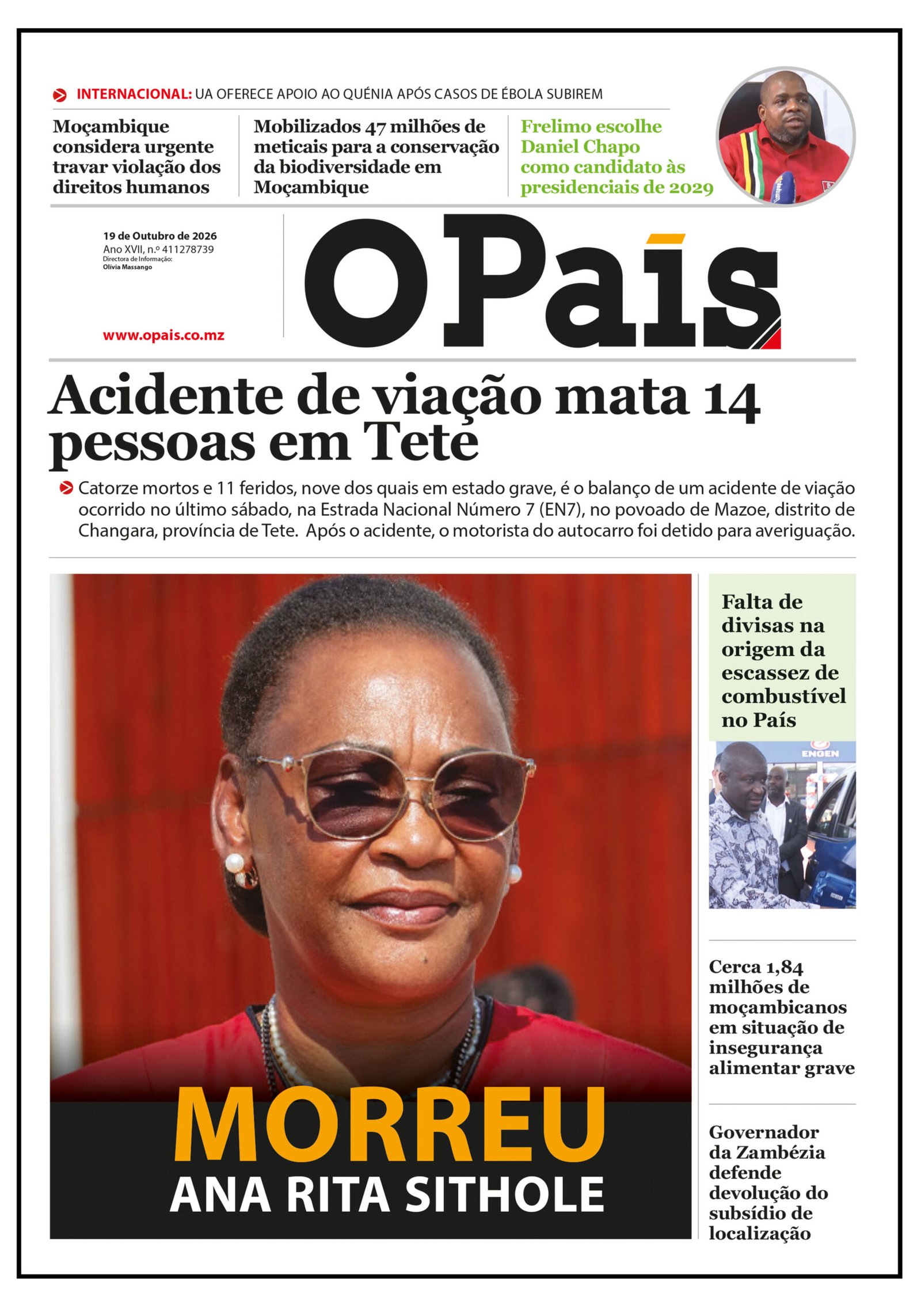 Capa do Jornal 19.10.26 – O País